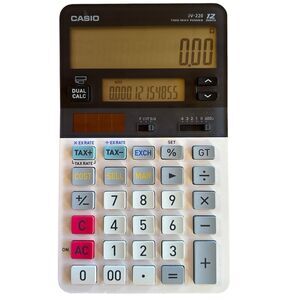 Casio Calculator JV-220 Dual Display Desktop 12-Digit LCD Discontinued Rare
